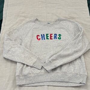 Gray Women's Sweater with Multicolor 'Cheers' Design